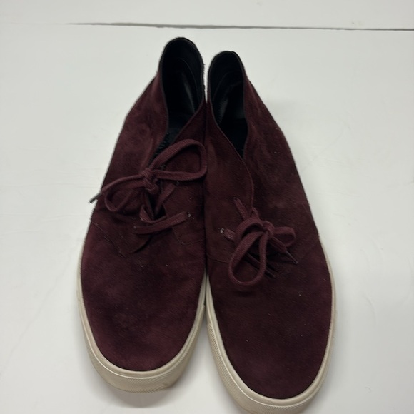 VINCE. Chelsea Suede Lace Up Sneaker size 8 maroon - Picture 2 of 8
